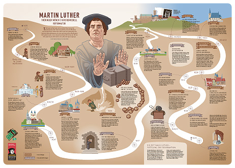 Infografik 'Thueringer Allgemeine' 'Martin Luther' 'Luther Thueringen' '500 Jahre Reformation' 'Lutherjahr' 'Leben Luthers'
